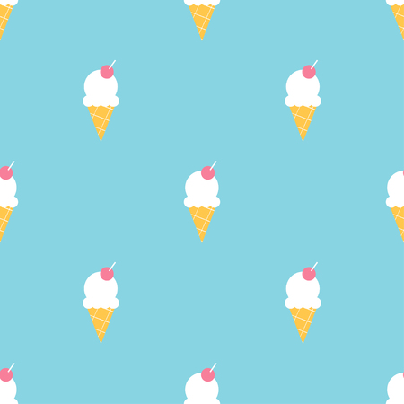 Colorful Ice Cream Summer Seamless Pattern. Vector Designのイラスト素材