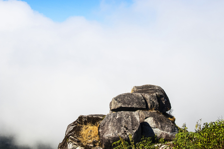blue sky and clouds on Mountainの写真素材