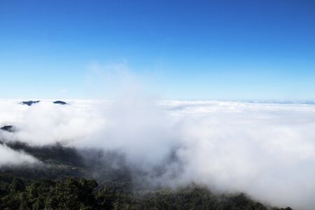 blue sky and clouds on Mountainの写真素材