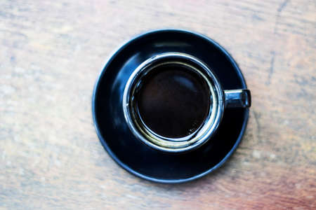 cup of coffee on tableの写真素材