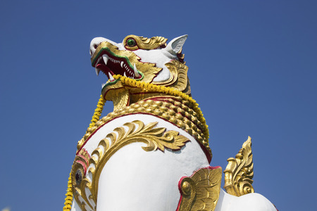 The Lion in the Thai Templeの写真素材