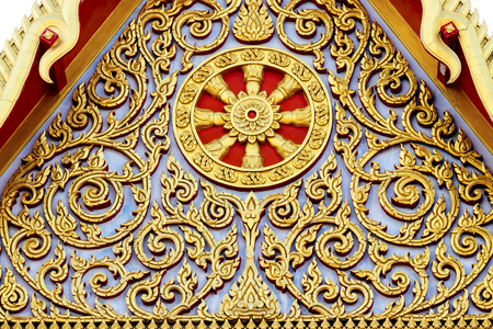 The art on a wall in temple of Thailandの写真素材