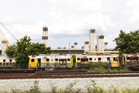 Construction project Electric Railway in Bangkok Thailandのeditorial素材