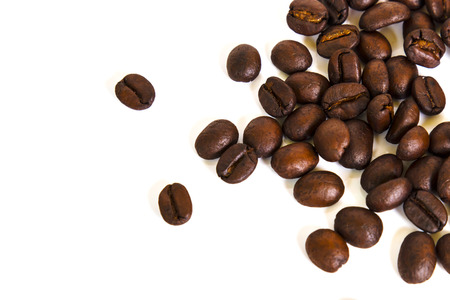 Coffee beans Isolated on a white background.の写真素材