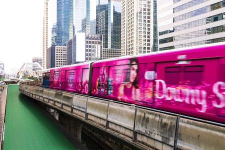 Bangkok, Thailand September 12, 2017: The Bangkok Mass Transit System, commonly known as the BTS Skytrain is an elevated rapid transit system.のeditorial素材