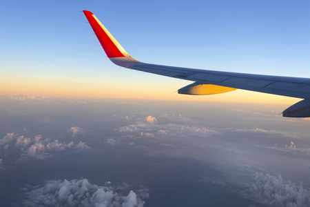Bangkok, Thailand - NOVEMBER 22, 2018 : Airbus 320 airasia, Thailand low-cost airline.  View from the plane window by airasia airlineのeditorial素材