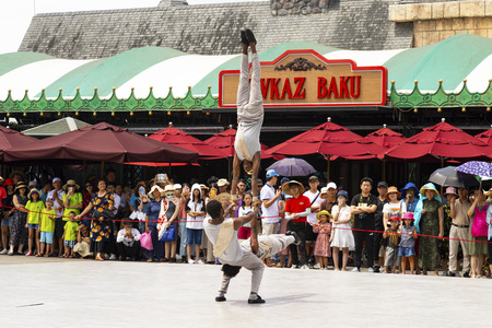 Da Nang , Vietnam. JUNE ,24 , 2019. Men and Women French dance show on Bana hil.のeditorial素材