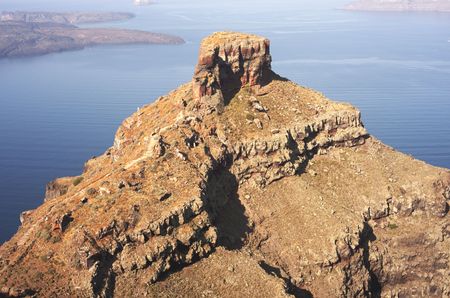 Mountain top, Skaros on Santorini, Greeceの写真素材