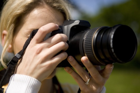 Female photographer の写真素材