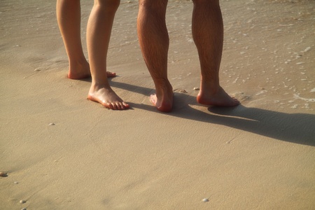 Feet on the beachの写真素材