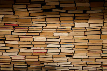 Pile of old books as decorationの写真素材