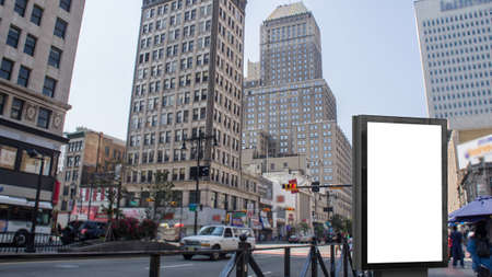 Modern city advertising light boxes in USAのeditorial素材