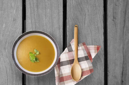 Homemade Vegan Carrot and Coriander Soupの写真素材