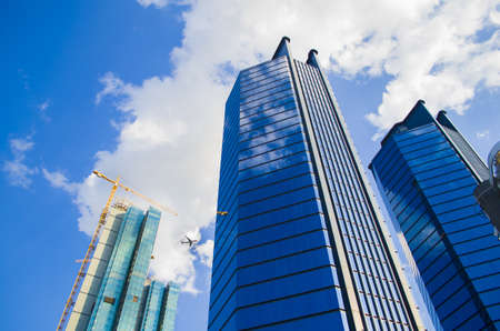 Business district with modern skyscrapersの写真素材