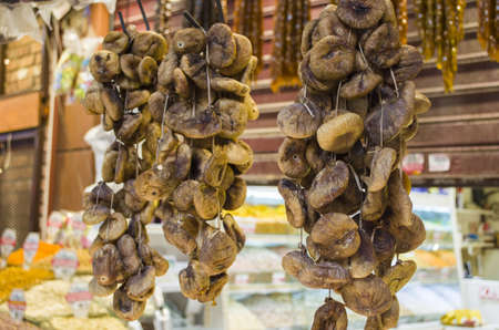 dried figs are sold on the marketの写真素材