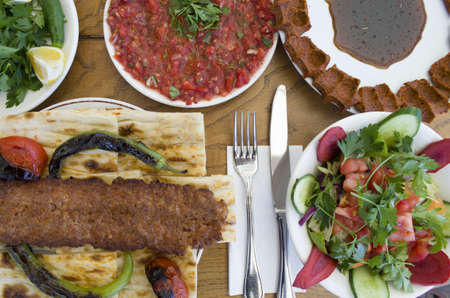 plate of Adana Kebab a typical turkish meat dish
