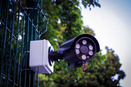 outdoor cctv monitoring security camerasの写真素材