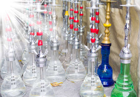 Hookahs on the floor in istanbul