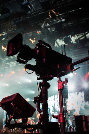steadicam in the concert area and the backround lightsの写真素材