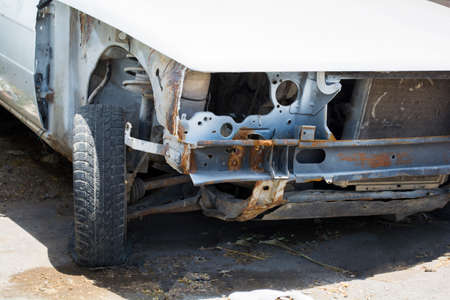 Old broken car after an accident