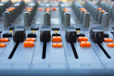buttons equipment in audio recording outdoor studio