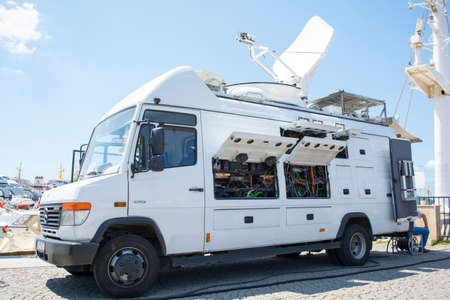 ISTANBUL, TURKEY - TRT WORLD News Truck - Television Network - Broadcast News Van - 08 August 2018