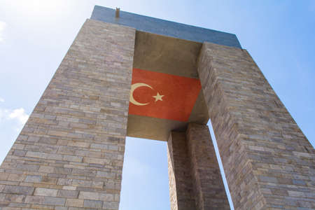 Canakkale,Turkey - August. 10, 2018 : The Canakkale Martyrs Memorial is a war memorial commemorating the service of about Turkish soldiers who participated at the Battle of Gallipoli.のeditorial素材