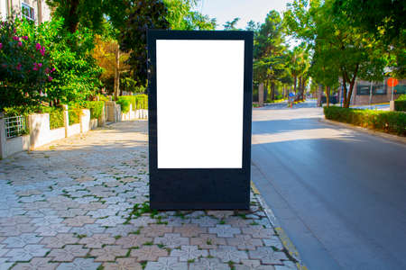 Vertical blank billboard with copy space for your text message or content, outdoors advertising mock...