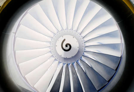 background, blade turbine engine civil aircraft closeupの写真素材