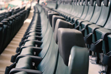 Abstract shot of rows of seating in a sports stadiumの写真素材