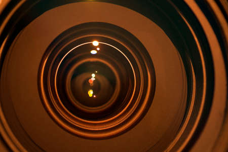 Camera lens with lense reflections.