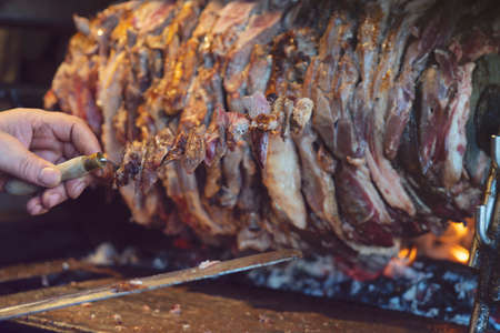 Turkish Cag Kebab Doner in wood fired oven.の写真素材