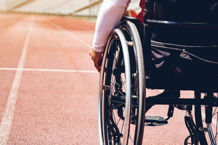 wheelchair sportsmen on track. wheelchair sportsmen is ready.