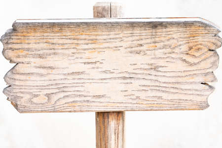 Old weathered wood sign isolated