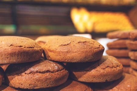 Basket of âBlack Sea bread", traditional Turkish Corn breadの写真素材
