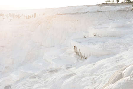 Natural travertine pools in Pamukkale. Pamukkale, Turkey