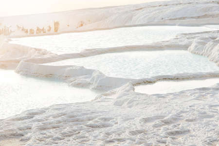 Natural travertine pools in Pamukkale. Pamukkale, Turkeyの写真素材