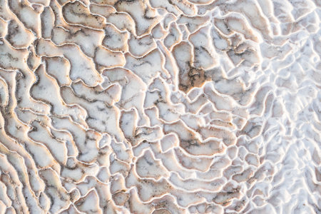 An abstract white background formed by geothermal waters.の写真素材