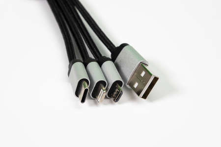 Universal recharger heads isolate on white background