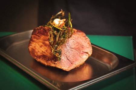 Grilled striploin steak. Roast Beef Tenderloin Dinner.の写真素材