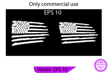 American Flag - USA Flag. Distressed American flag with splash and dripping elements, design illustration of America, patriot, military, veteran, army flag,のイラスト素材