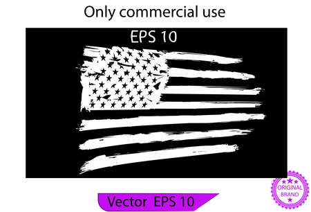 American Flag - USA Flag. Distressed American flag with splash and dripping elements, design illustration of America, patriot, military, veteran, army flag,のイラスト素材