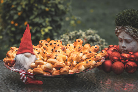 A Stutenkerl belongs to the Saint Nicholas tradition in the German-speaking countries. It is a pastry made of Stuten, sweet leavened dough, in the shape of a man (Kerl is German for 'lad' or 'fellow').の写真素材
