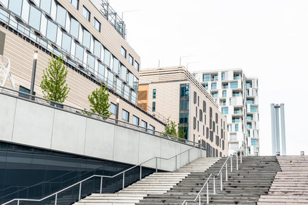 Modern office buildings in the business district of a big city.の写真素材