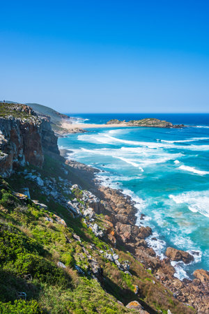 Beautiful landscape in Robberg Nature Reserve peninsula in Plettenberg Bay, South Africaの写真素材