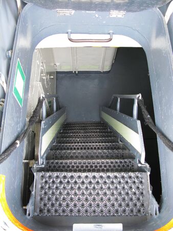 Stairway on a german warshipの写真素材