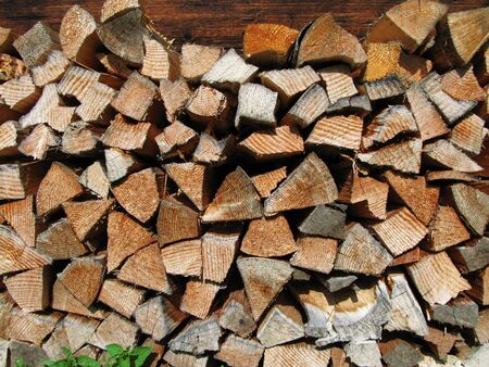 pile of woodの写真素材