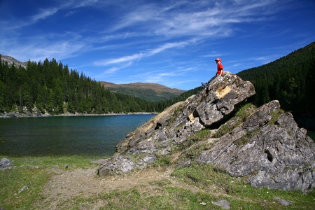 lake in summerの写真素材