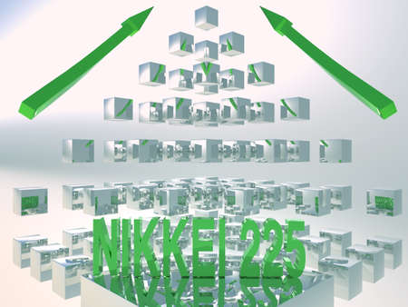 Nikkei Rising 3D Conceptの写真素材