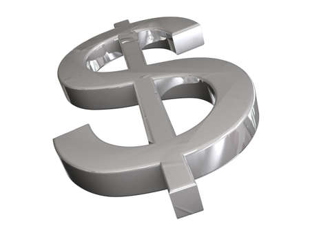 Dollar Sign 3D Concept Silverの写真素材